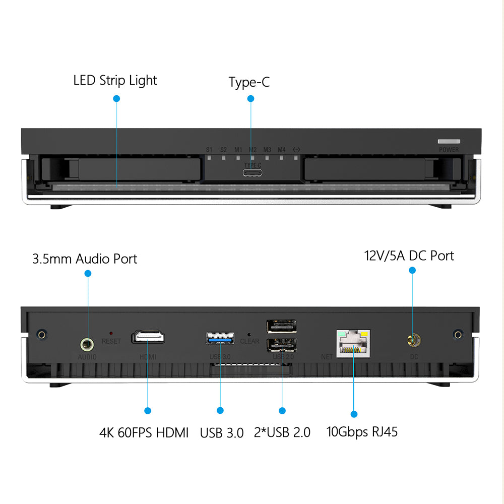 LincPlus LincStation N2 6-Bay NAS | 16GB RAM+128G ROM | Storage 6x8TB SSD (Diskless)