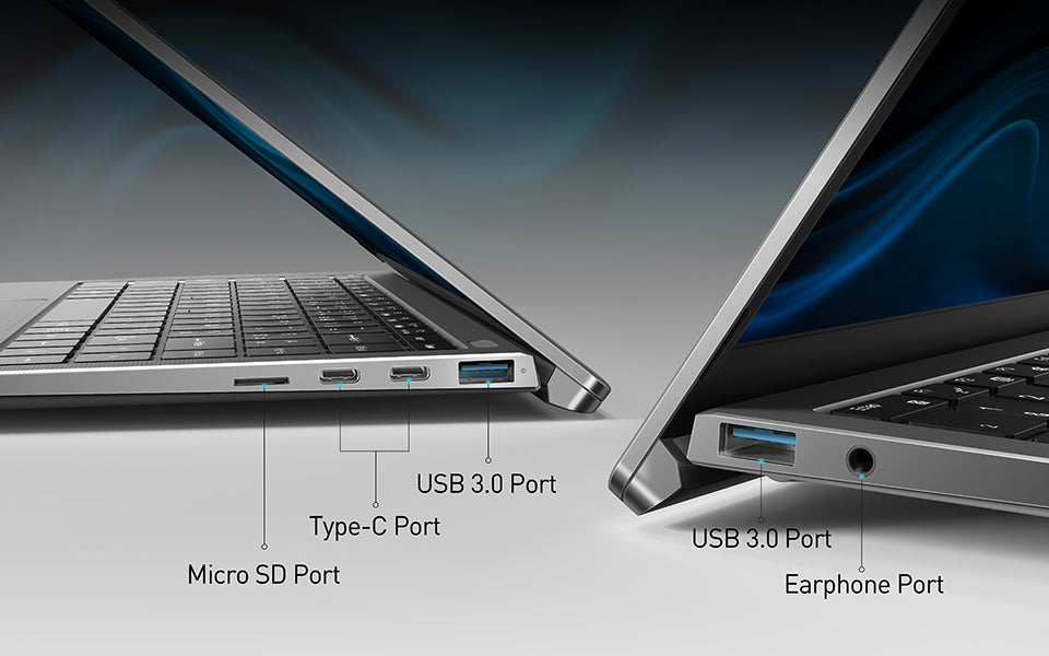laptop with multiple ports--USB 3.0 ports