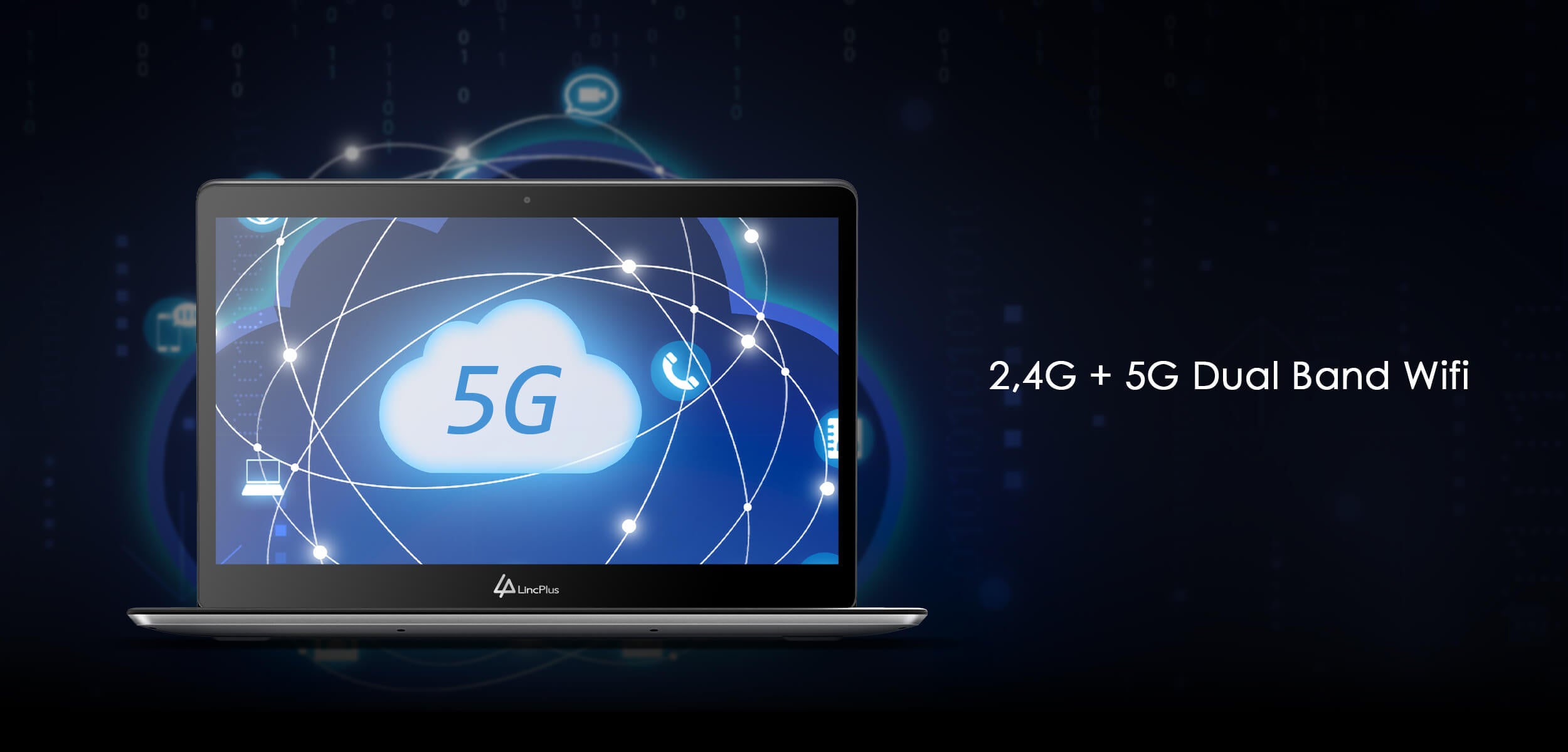 lincplus p1 laptop with 2.4g 5g dual band Wifi