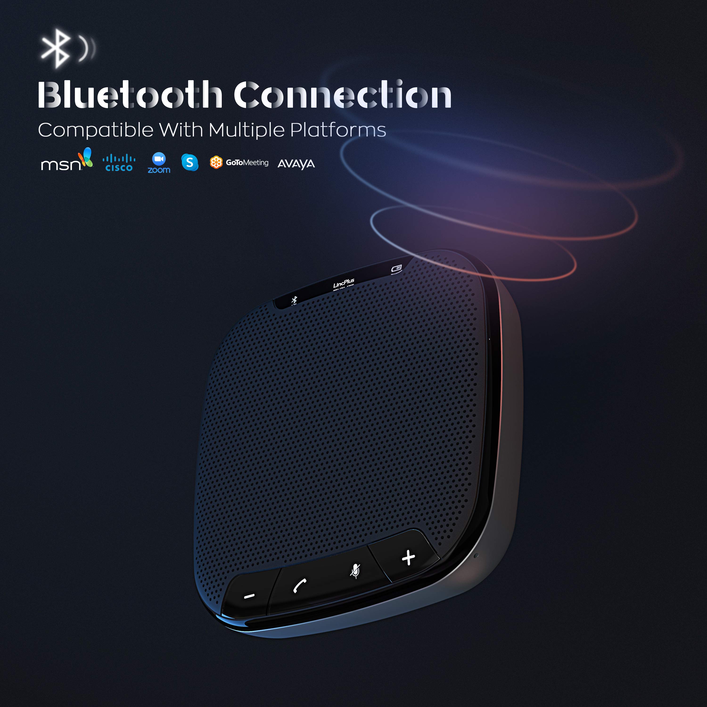 lincplus speakerphone with Bluetooth connection-support multiple platform