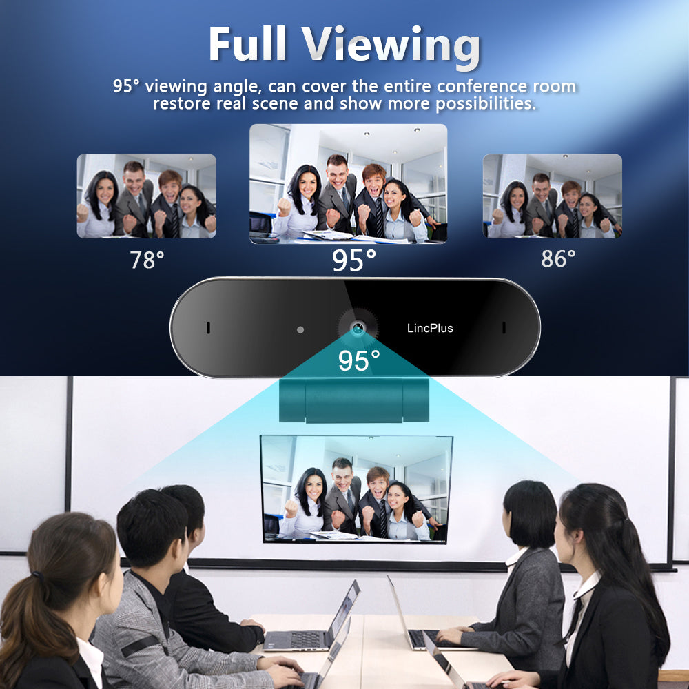 lincplus webcam with full viewing angle to cover the entire conference room